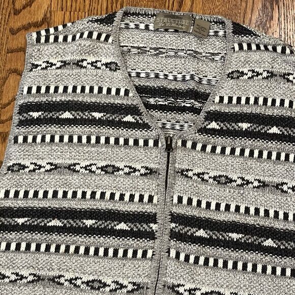 Vintage Structure Le Collezioni Sweater Vest Men's XL Zip Up Grandpa Striped - Picture 3 of 7